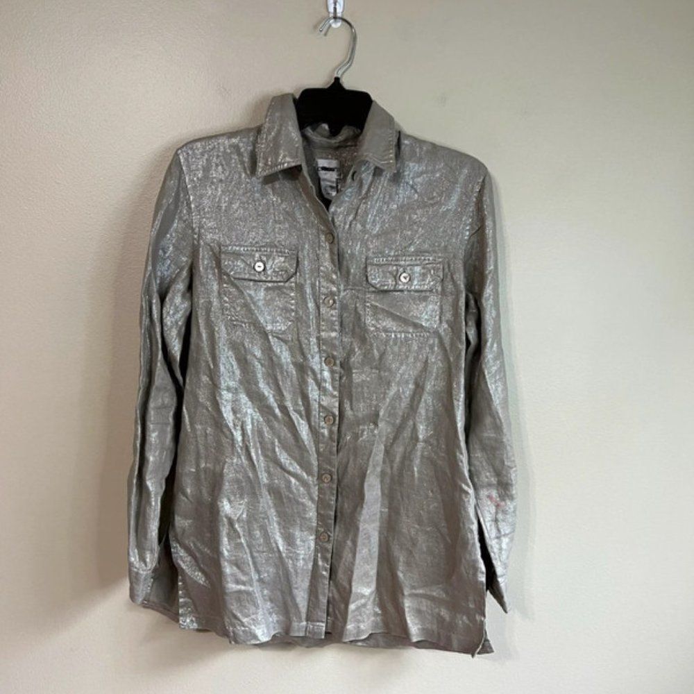 Chico's size 0 silver blouse